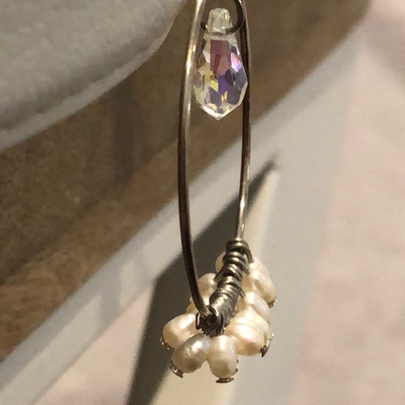 Fresh Water Pearl Hoops - Picture 2 of 4